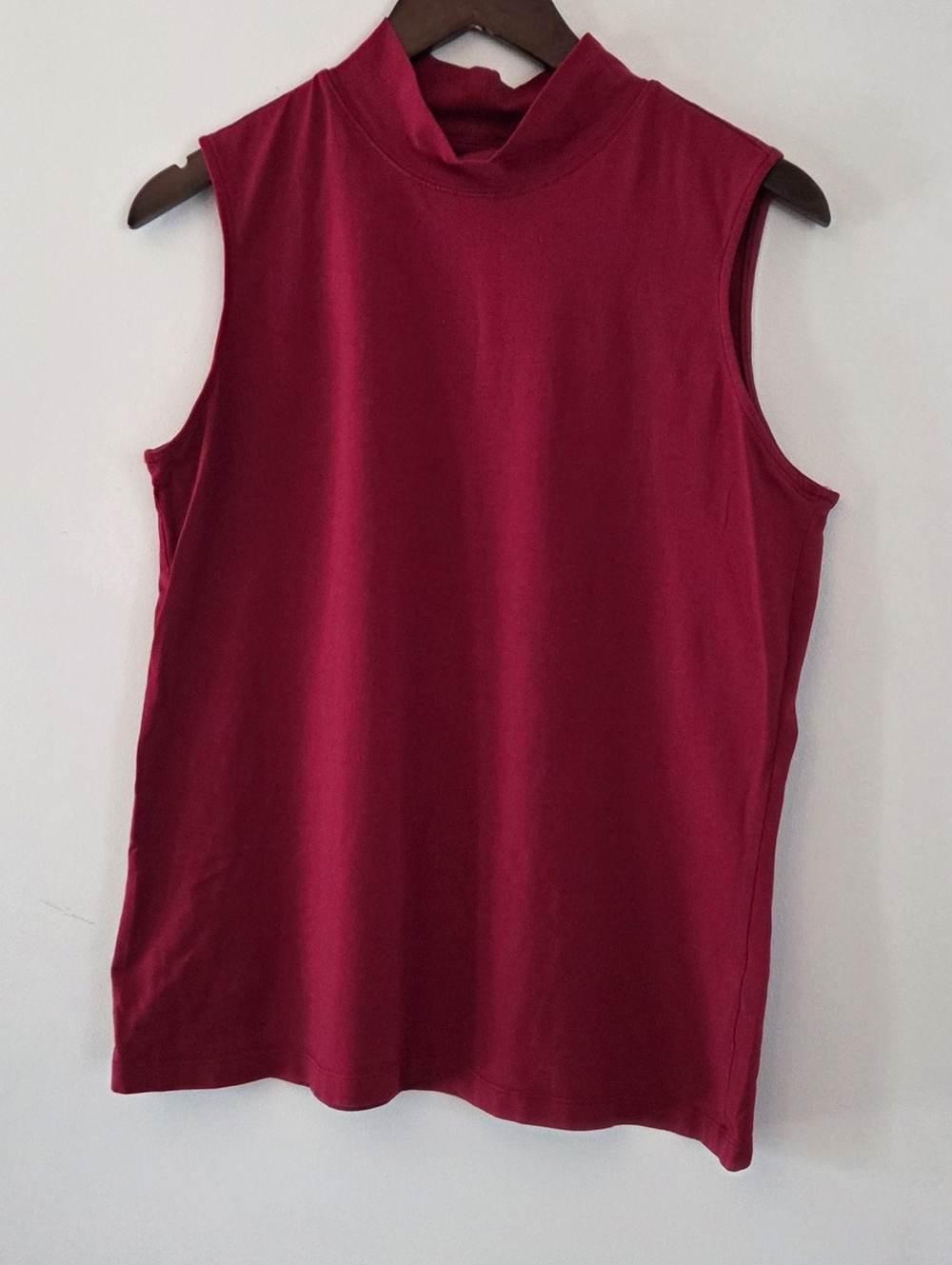 Christopher & Banks Red Sleeveless Mock Neck Tank Size L